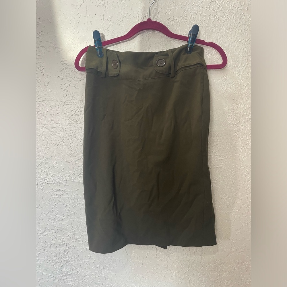 Olive green pencil skirt